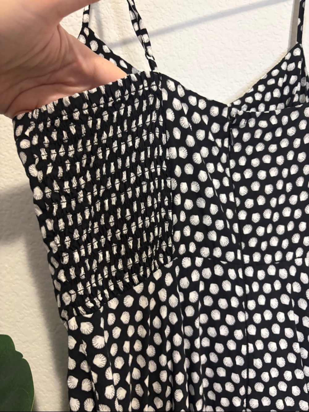 Old Navy Black SunDress with White Dot Shells Medium - Picture 5 of 7